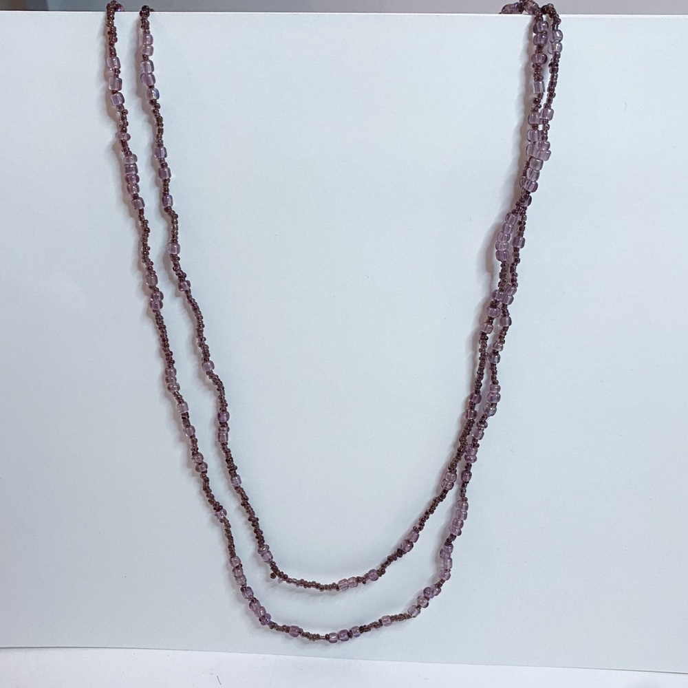 Long Purple Beaded Necklace 💜